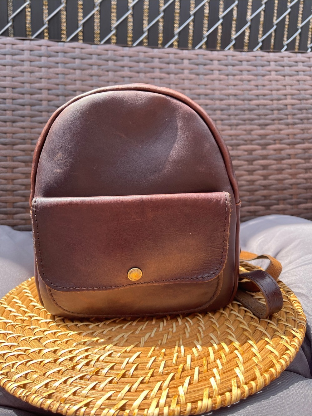 Portland Leather Brown Mini Snap Backpack